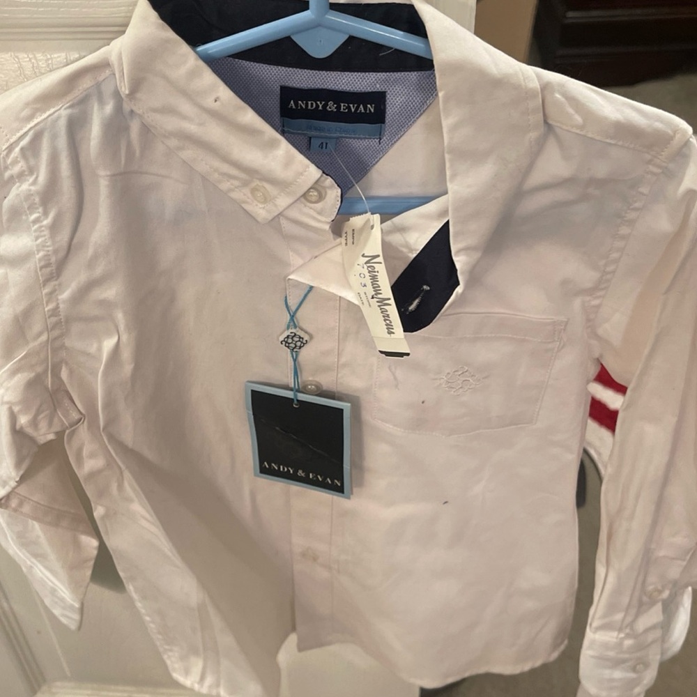 Boys white long sleeve shurt, size 4